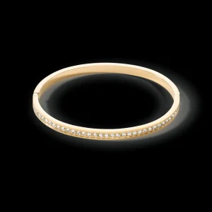 Bangle Stainless Steel & Crystals Gold Crystal 19 | COEUR DE LION Sale