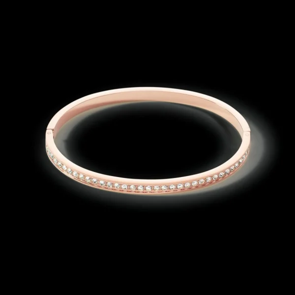 Bangle Stainless Steel & Crystals Rose Gold Crystal 19 | COEUR DE LION Best Sale