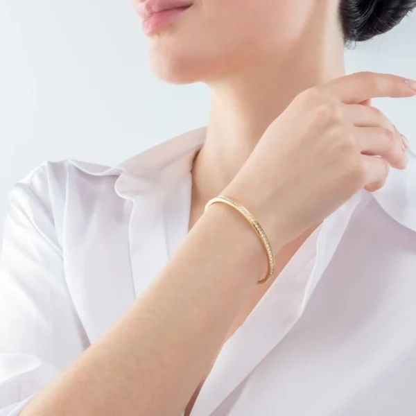 Bangle Stainless Steel & Crystals Gold Crystal 17 | COEUR DE LION Best