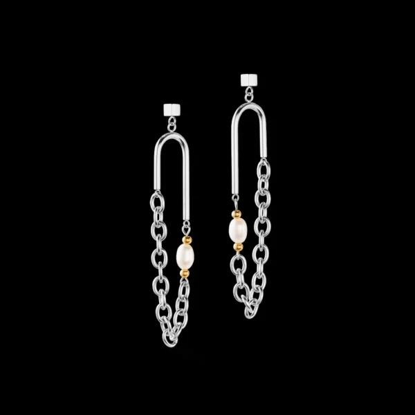 Boho Earrings Freshwater Pearls Silver & Multicolour | COEUR DE LION Clearance