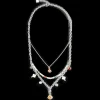 Boho Necklace Freshwater Pearls Silver & Multicolour | COEUR DE LION Online