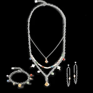 Boho Necklace Freshwater Pearls Silver & Multicolour | COEUR DE LION Online