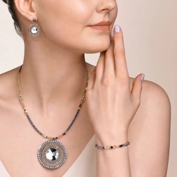 Bracelet Amulet Bicolour Crystals & Hematite Gold-Silver | COEUR DE LION Flash Sale