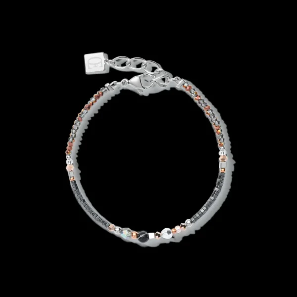 Bracelet Amulet Small Crystals & Striped Onyx Grey-Crystal | COEUR DE LION Cheap