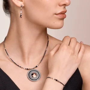 Bracelet Amulet Small Crystals & Striped Onyx Grey-Crystal | COEUR DE LION Online