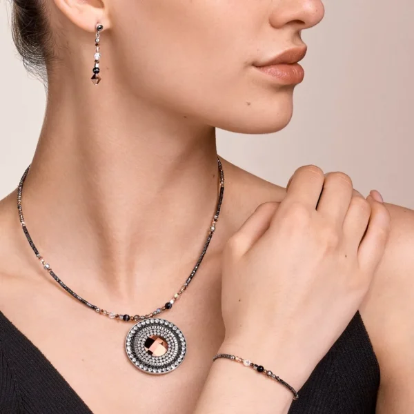 Bracelet Amulet Small Crystals & Striped Onyx Grey-Crystal | COEUR DE LION Online