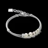 Bracelet Asymmetry Freshwater Pearls & Stainless Steel White-Silver | COEUR DE LION Outlet