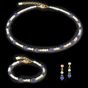 Bracelet Flow Freshwater Pearls & Sodalite Gold | COEUR DE LION Clearance