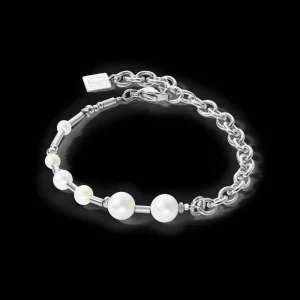 Bracelet Freshwater Pearls & Chain Multiwear Silver | COEUR DE LION Discount