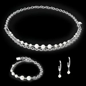 Bracelet Freshwater Pearls & Chain Multiwear Silver | COEUR DE LION Discount