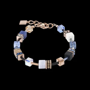 Bracelet Geocube® Crystals & Gemstones Blue-Beige | COEUR DE LION Flash Sale