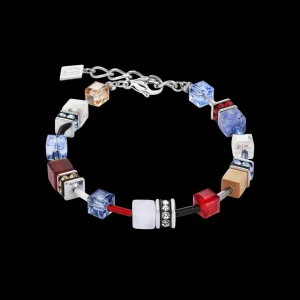 Bracelet Geocube® Crystals & Gemstones Blue-Red | COEUR DE LION Fashion