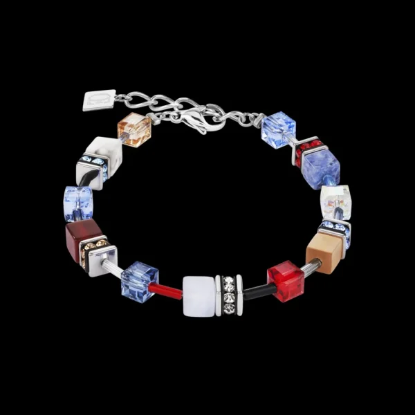 Bracelet Geocube® Crystals & Gemstones Blue-Red | COEUR DE LION Fashion