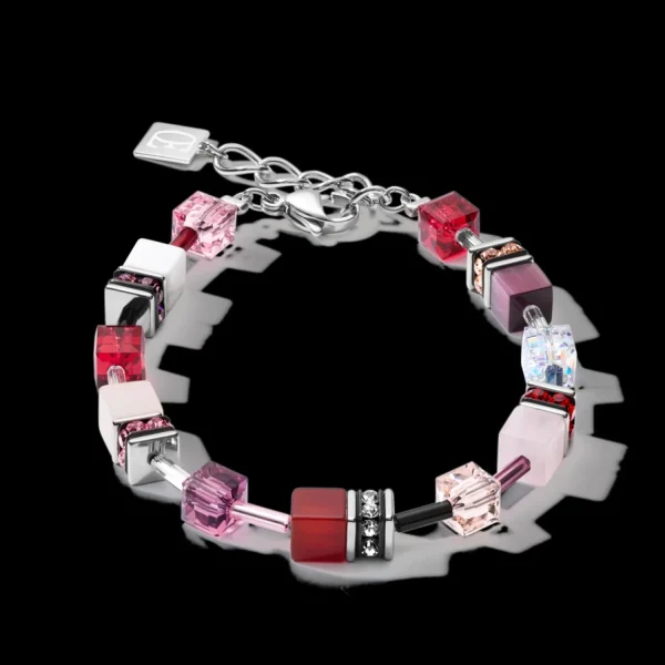 Bracelet Geocube® Crystals & Gemstones Red-Purple | COEUR DE LION New