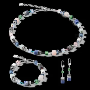 Bracelet Geocube® Crystals & Gemstones Blue-Green | COEUR DE LION New