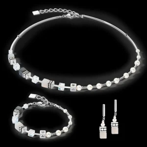 Bracelet Geocube® Fusion Precious Pearl Mix Silver-Grey | COEUR DE LION New