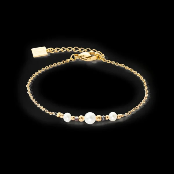 Bracelet Modern Princess Freshwater Pearls Gold | COEUR DE LION Cheap