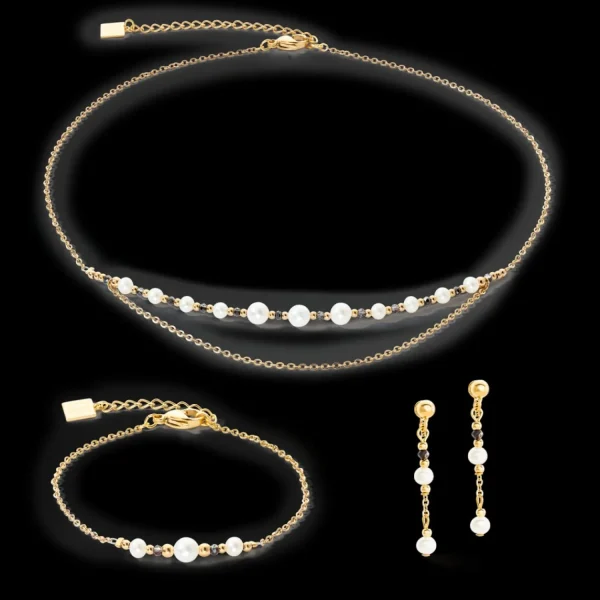 Bracelet Modern Princess Freshwater Pearls Gold | COEUR DE LION Cheap