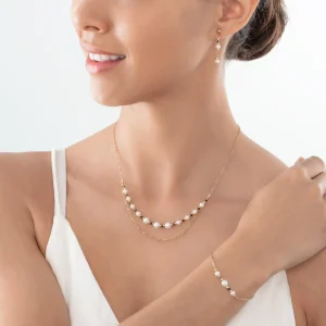 Bracelet Modern Princess Freshwater Pearls Gold | COEUR DE LION Cheap