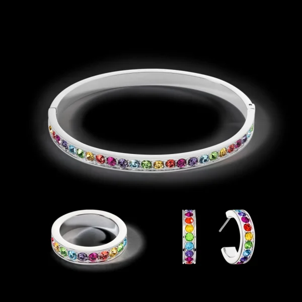 Bracelet Stainless Steel & Crystals Silver Multicolor 17 | COEUR DE LION Outlet