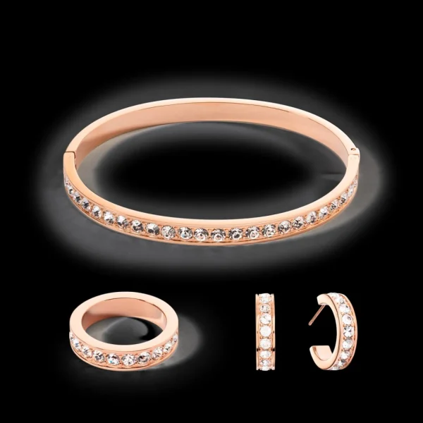 Bracelet Stainless Steel & Crystals Rose Gold Crystal 17 | COEUR DE LION Best Sale