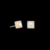 Brilliant Square Big Earrings Gold Crystal | COEUR DE LION Best