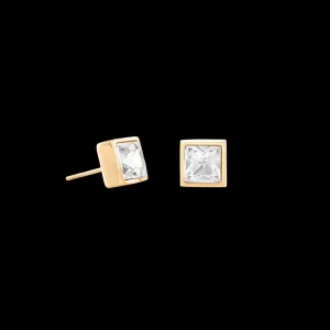 Brilliant Square Big Earrings Gold Crystal | COEUR DE LION Best