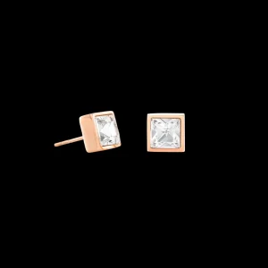 Brilliant Square Big Earrings Rosegold Crystal | COEUR DE LION Sale