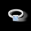 Brilliant Square Big Ring Silver Light Blue | COEUR DE LION Flash Sale