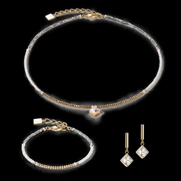 Brilliant Square Bracelet Gold-Crystal | COEUR DE LION Sale