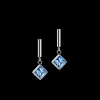 Brilliant Square Earrings Silver Light Blue | COEUR DE LION Cheap