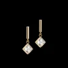 Brilliant Square Earrings Gold-Crystal | COEUR DE LION Online