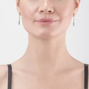 Brilliant Square Layer Earrings Silver Light Blue Pink | COEUR DE LION Store