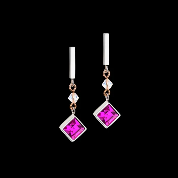 Brilliant Square Precious Earrings Multicolour Vintage | COEUR DE LION Fashion