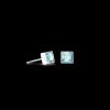 Brilliant Square Small Earrings Silver Aqua | COEUR DE LION Clearance