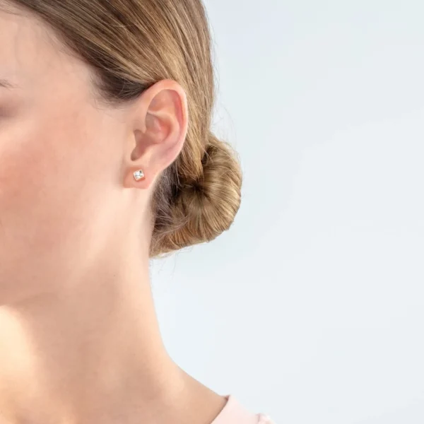 Brilliant Square Small Earrings Rose Gold Crystal | COEUR DE LION Discount