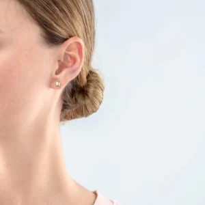 Brilliant Square Small Earrings Gold Crystal | COEUR DE LION Shop