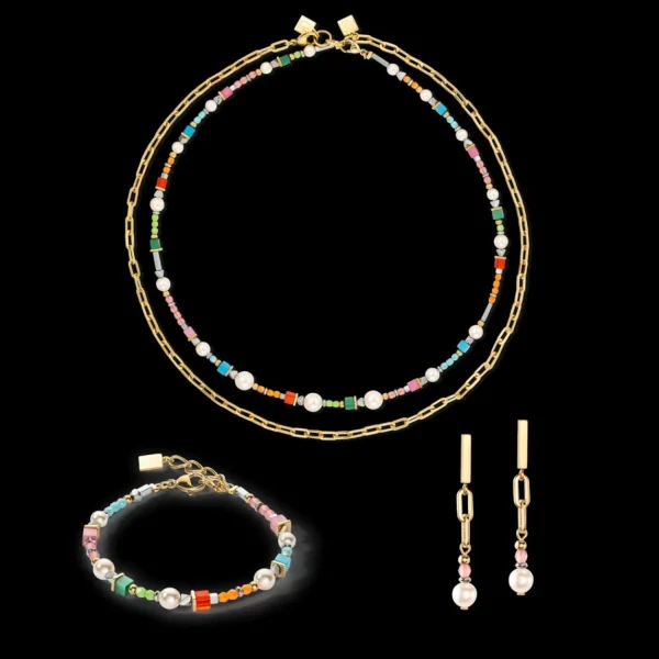 Classic Layer Earrings Gold Multicolour | COEUR DE LION Shop