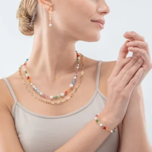 Classic Layer Necklace Gold Multicolour | COEUR DE LION Discount