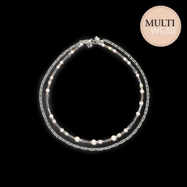 Classic Layer Necklace Silver Grey | COEUR DE LION Outlet