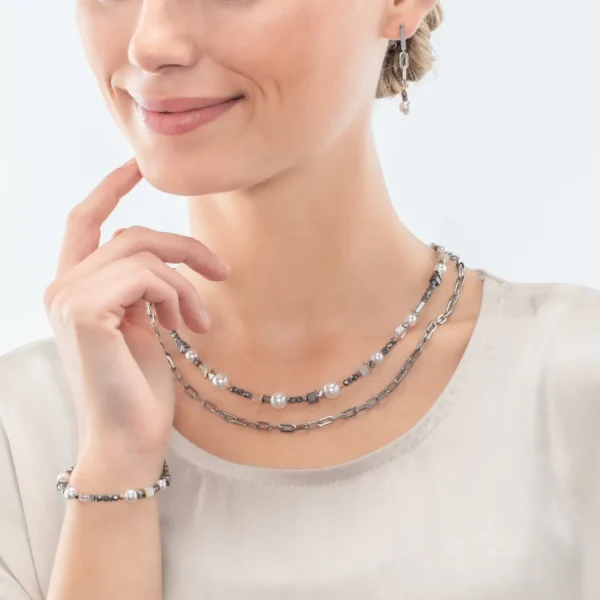 Classic Layer Necklace Silver Grey | COEUR DE LION Outlet