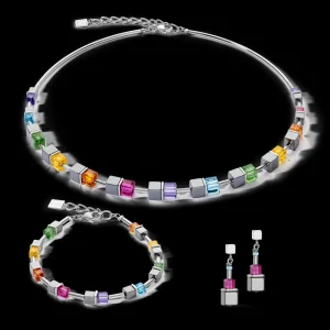 Cube Story Colour Couple Earrings Hematite Rainbow | COEUR DE LION Best