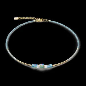 Cube Story Minimalistic Necklace Gold-Turquoise | COEUR DE LION Outlet