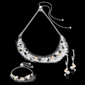 Dancing Crystals Earrings Silver Black | COEUR DE LION New