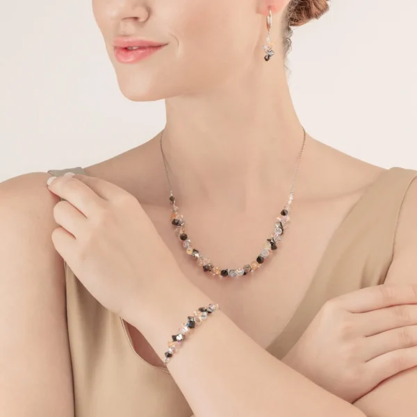 Dancing Crystals Necklace Silver Black | COEUR DE LION New