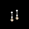 Earrings Ball Gemstones & Crystal Pearls Grey-Gold | COEUR DE LION Store