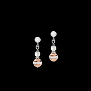 Earrings Ball Gemstones & Crystal Pearls Grey-Rose Gold | COEUR DE LION Best