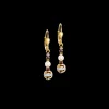 Earrings Ball Small Gemstones & Crystal Pearls Brown-Gold | COEUR DE LION New