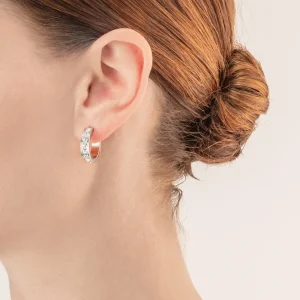 Earrings Creole 20 Stainless Steel & Crystals Silver Crystal | COEUR DE LION Best