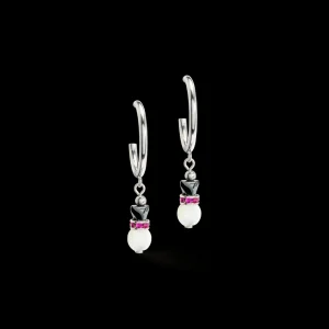 Earrings Creole Brilliant Square Interchangeable Pendant Precious Pink | COEUR DE LION Outlet